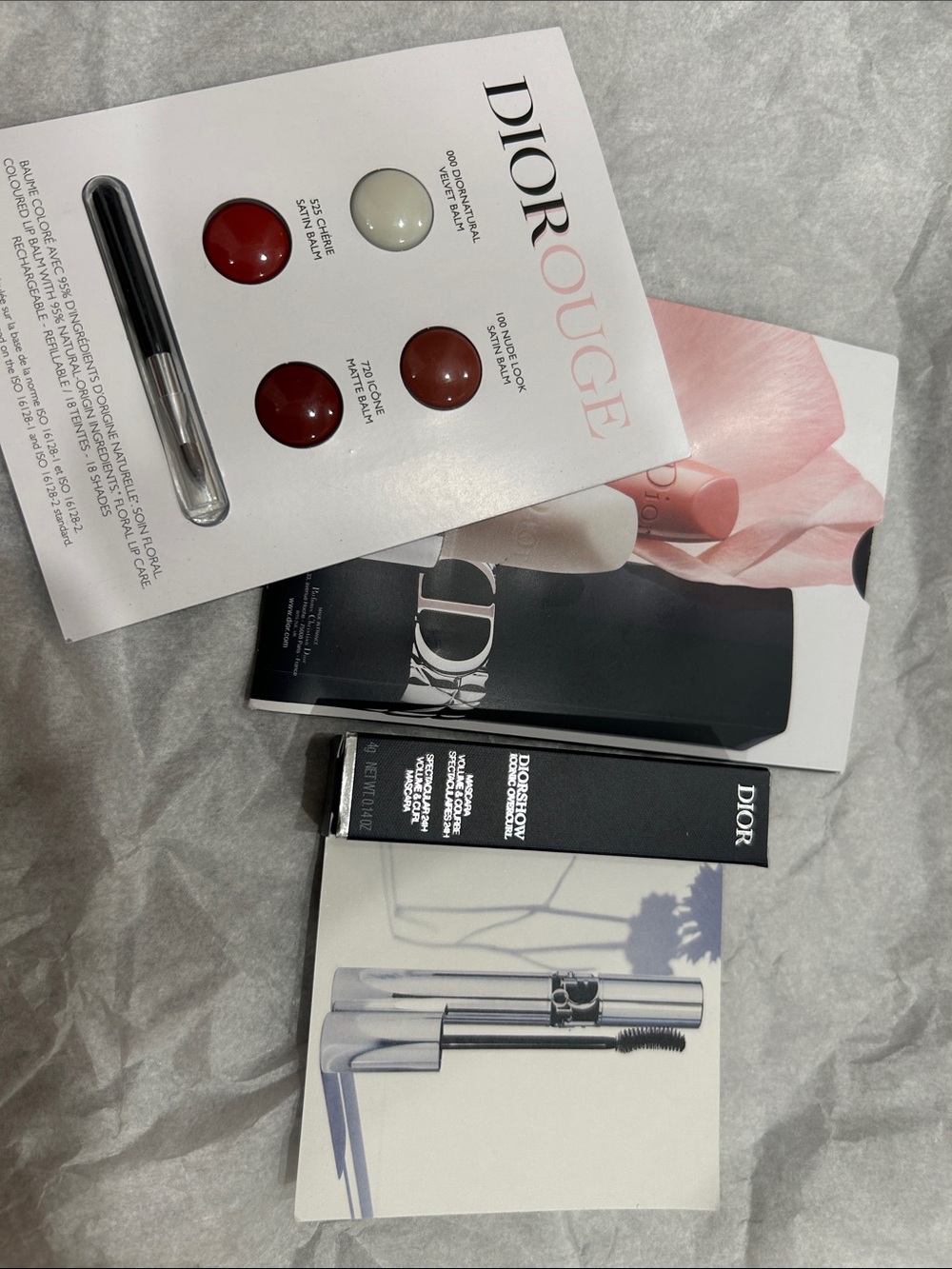 Dior Rouge Lip Sample Card with Red & White Accents